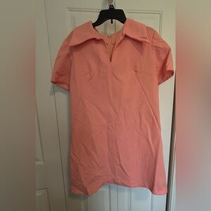 VTG-Coral Textured Short Sleeve Dress